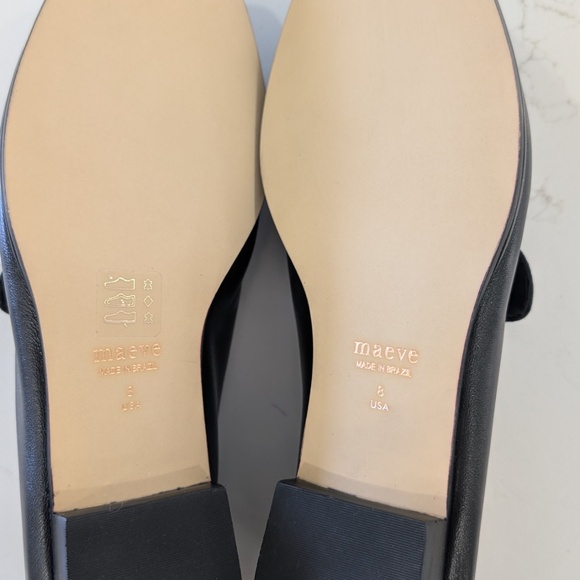 Anthropologie Maeve Horsebit Loafers Women 8 Black Leather Rounded Toe Brazil - Picture 7 of 11